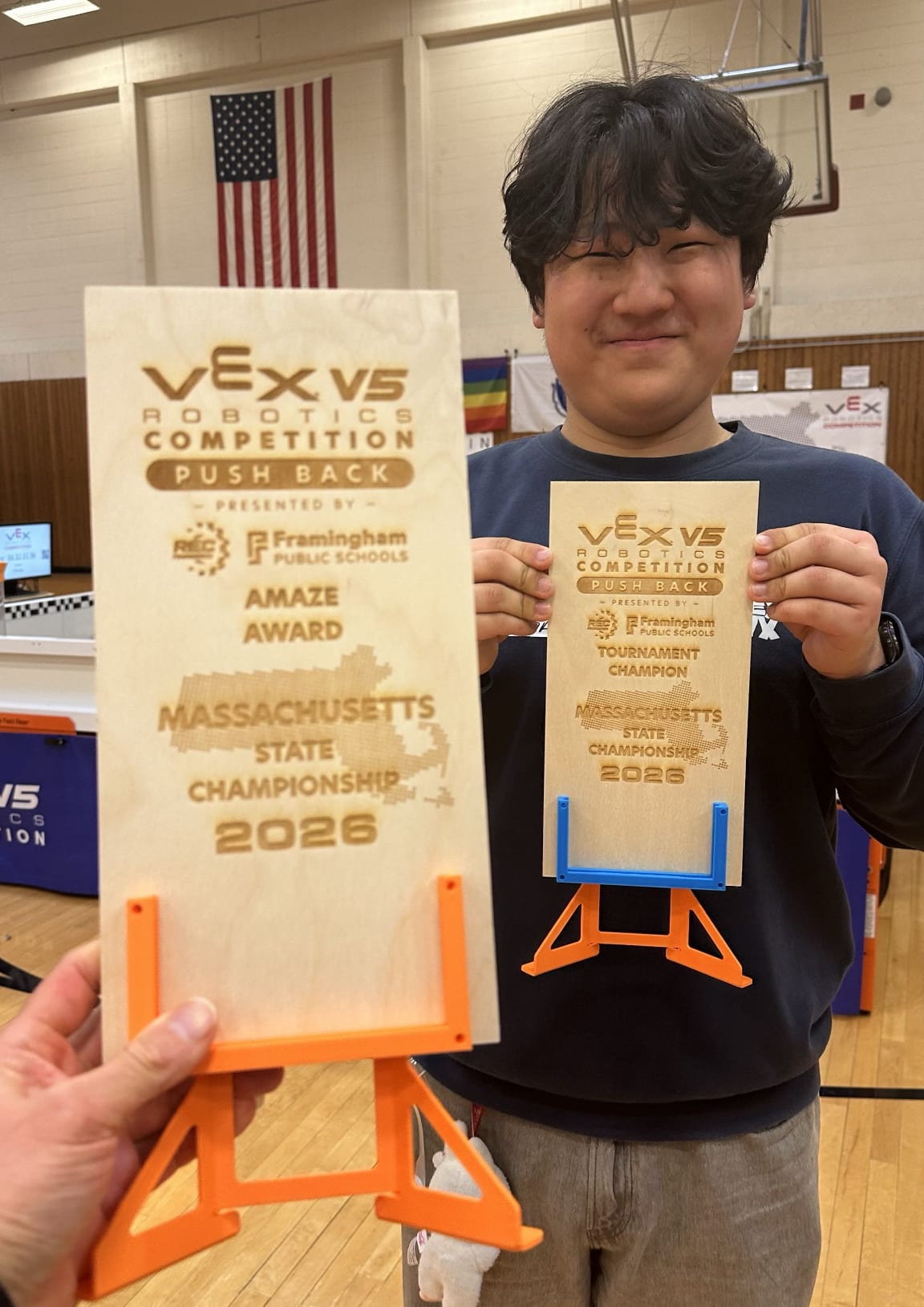 Our favorite Choobs holding his awards