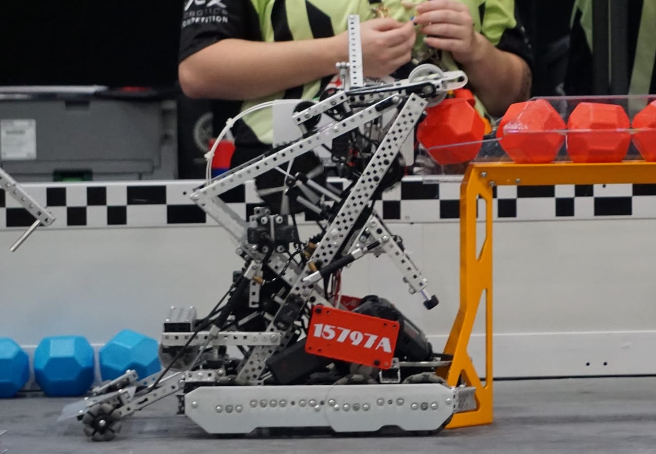 Monka Mechanics' 15797A robot on the field at Worlds